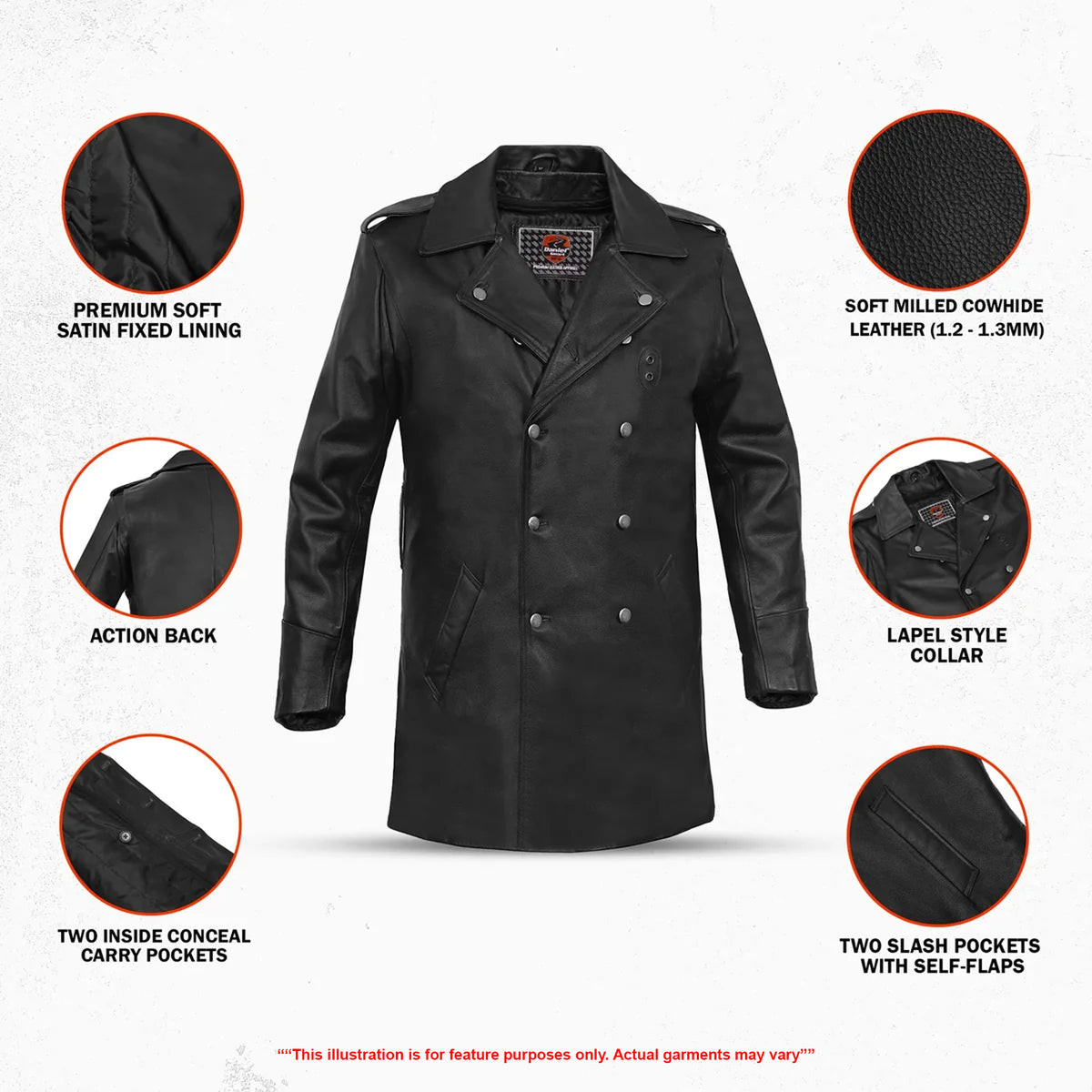 High Badge Men’s Leather Motorcycle Jacket