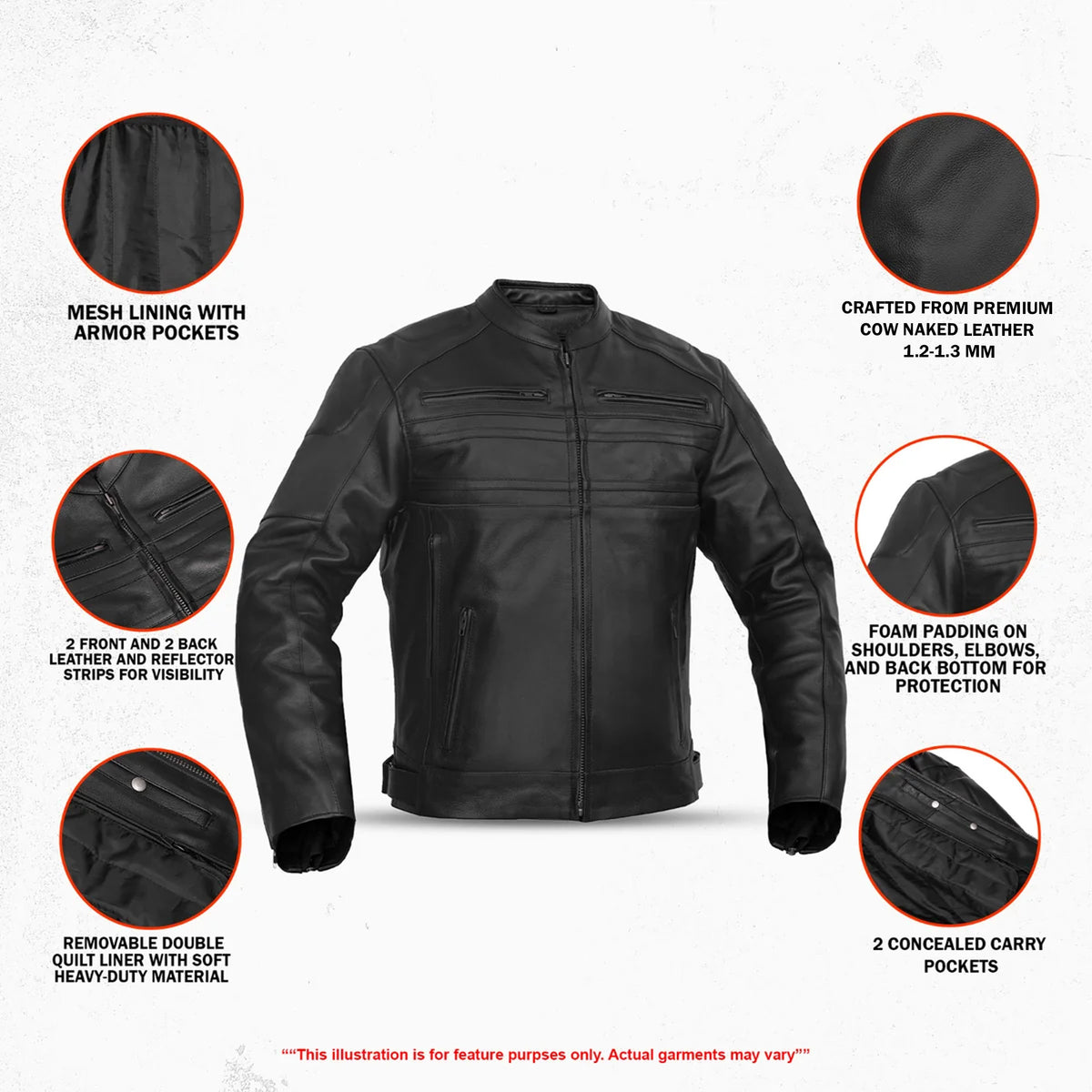 Highmile™ Men’s Leather Motorcycle Jacket