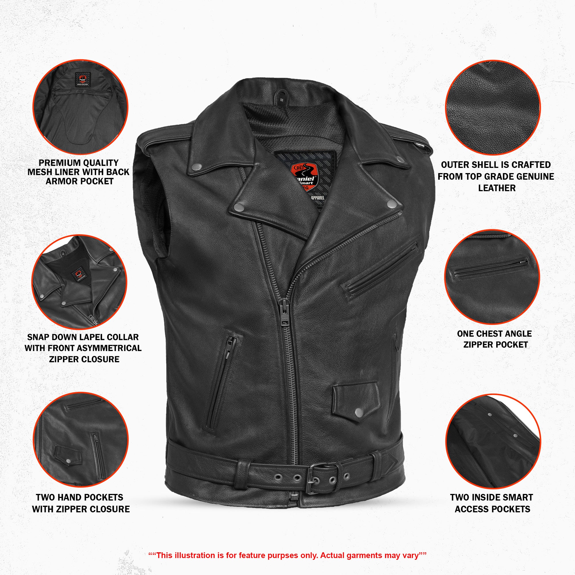 Highway™ Legend Men’s Motorcycle Leather Vest