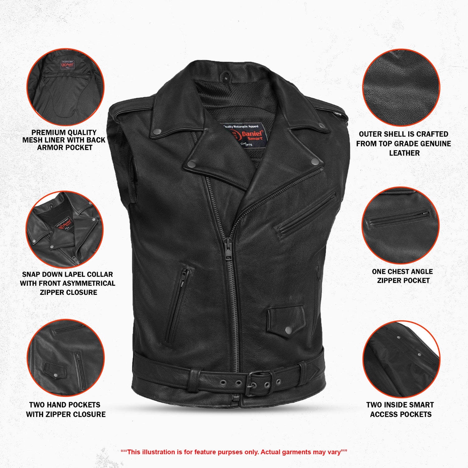 Highway™ Legend Men’s Motorcycle Leather Vest