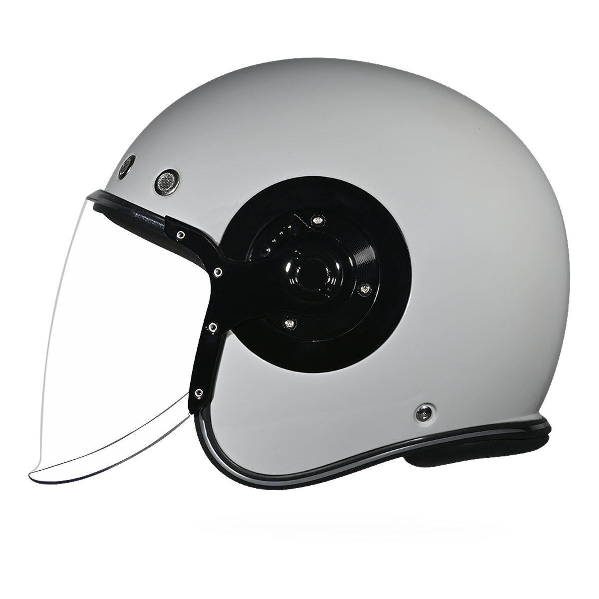 3 4 motorcycle helmet with mirror face shield Daytona Retro Jet – Cool Grey