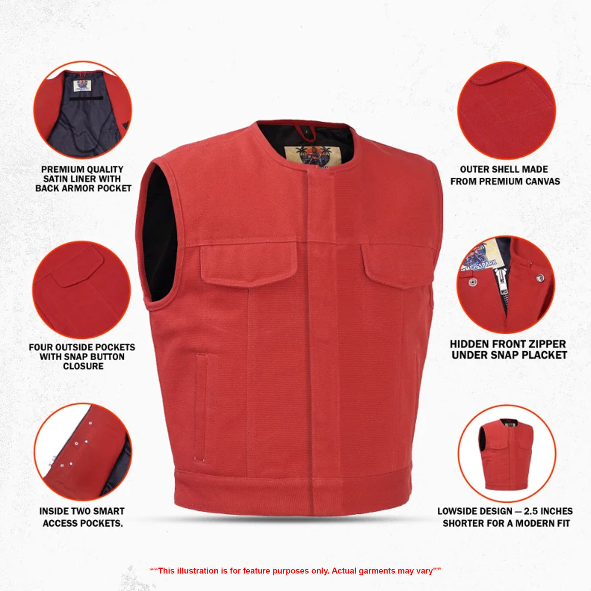 Lava Racer™ Lowcut Summer Spark Men's Canvas Motorcycle Vest