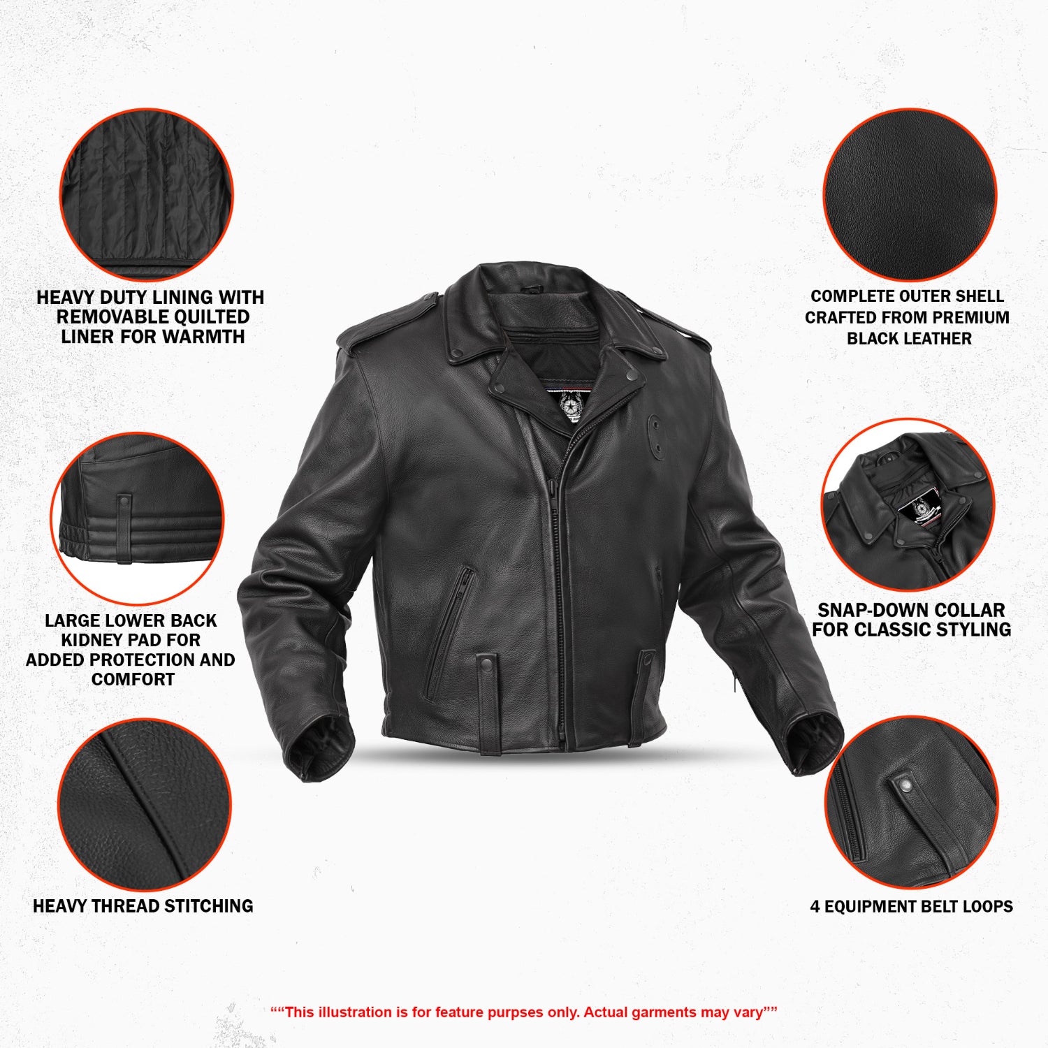 Law Line™  Men’s Leather Motorcycle Jacket