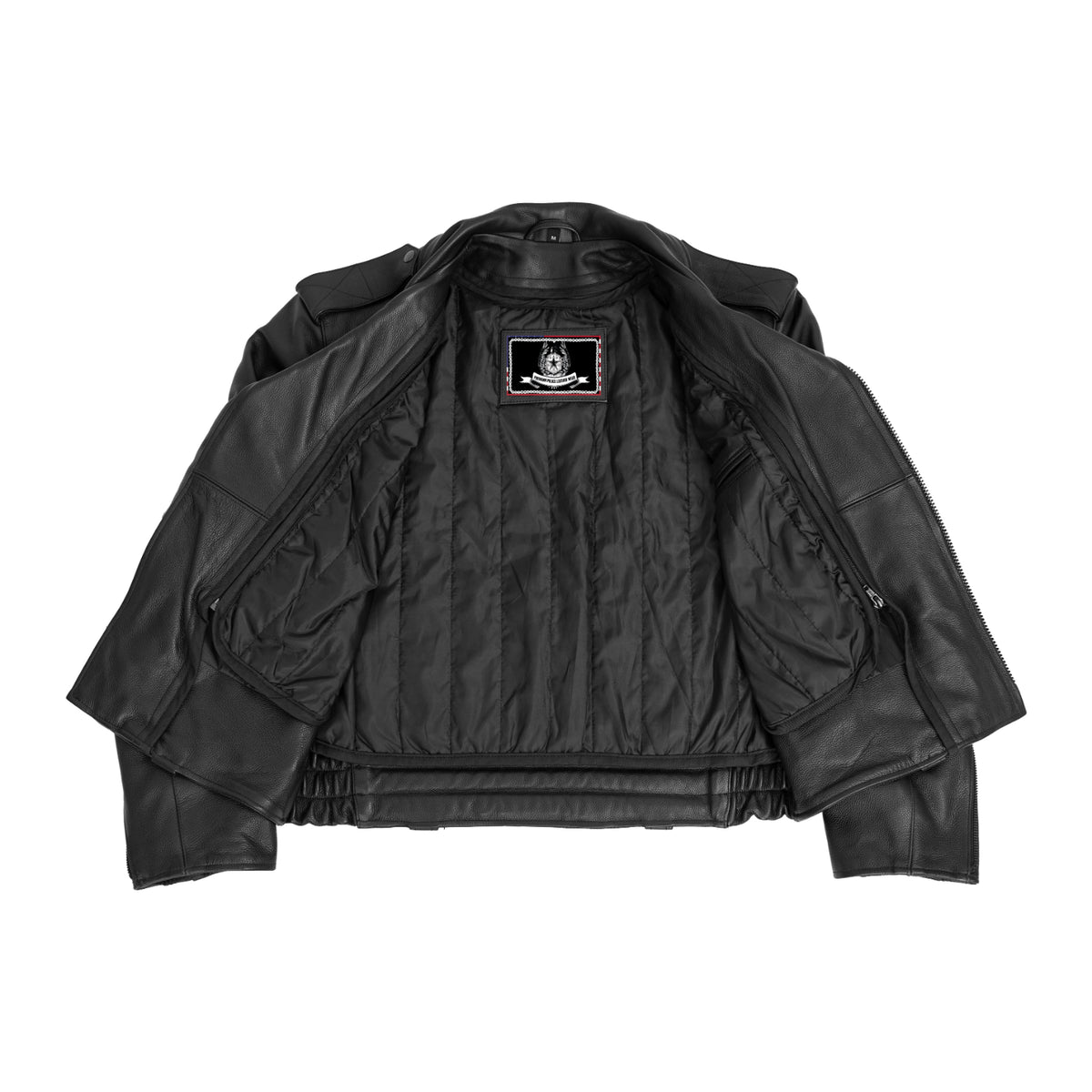 Law Line™ Men's Leather Motorcycle Jacket | Police Line
