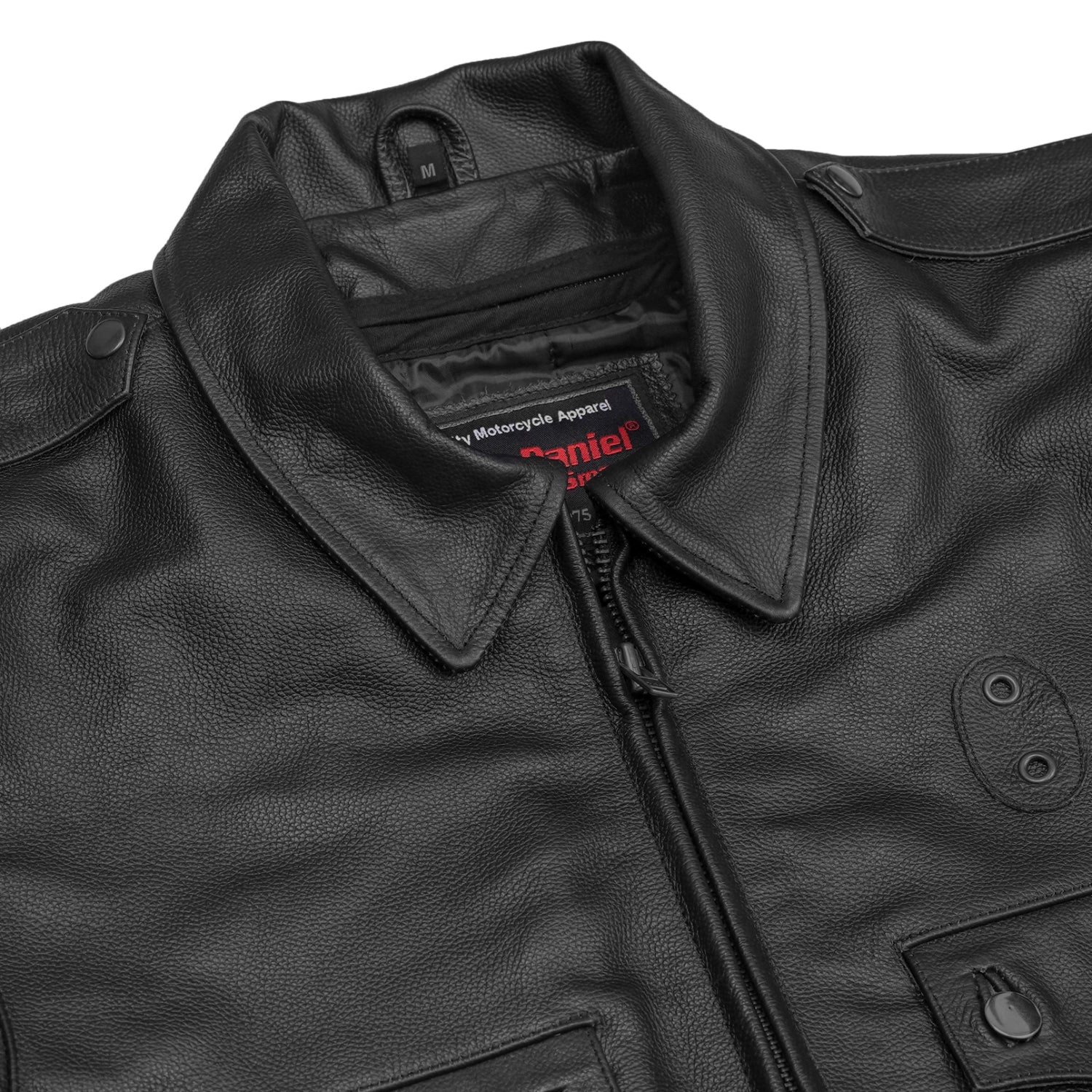Line Hard Men’s Leather Motorcycle Jacket