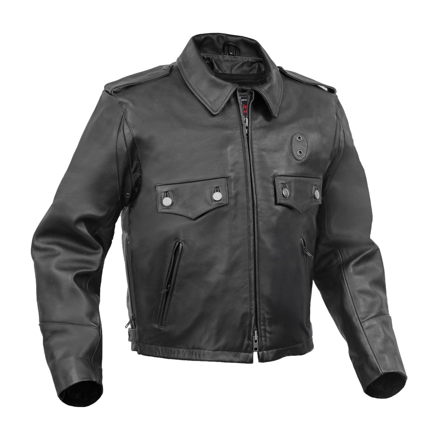 Line Hard Men’s Leather Motorcycle Jacket