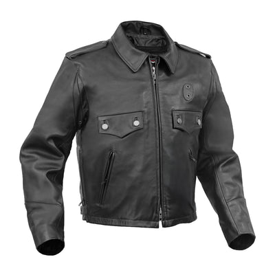 Line Hard™  Men’s Leather Motorcycle Jacket