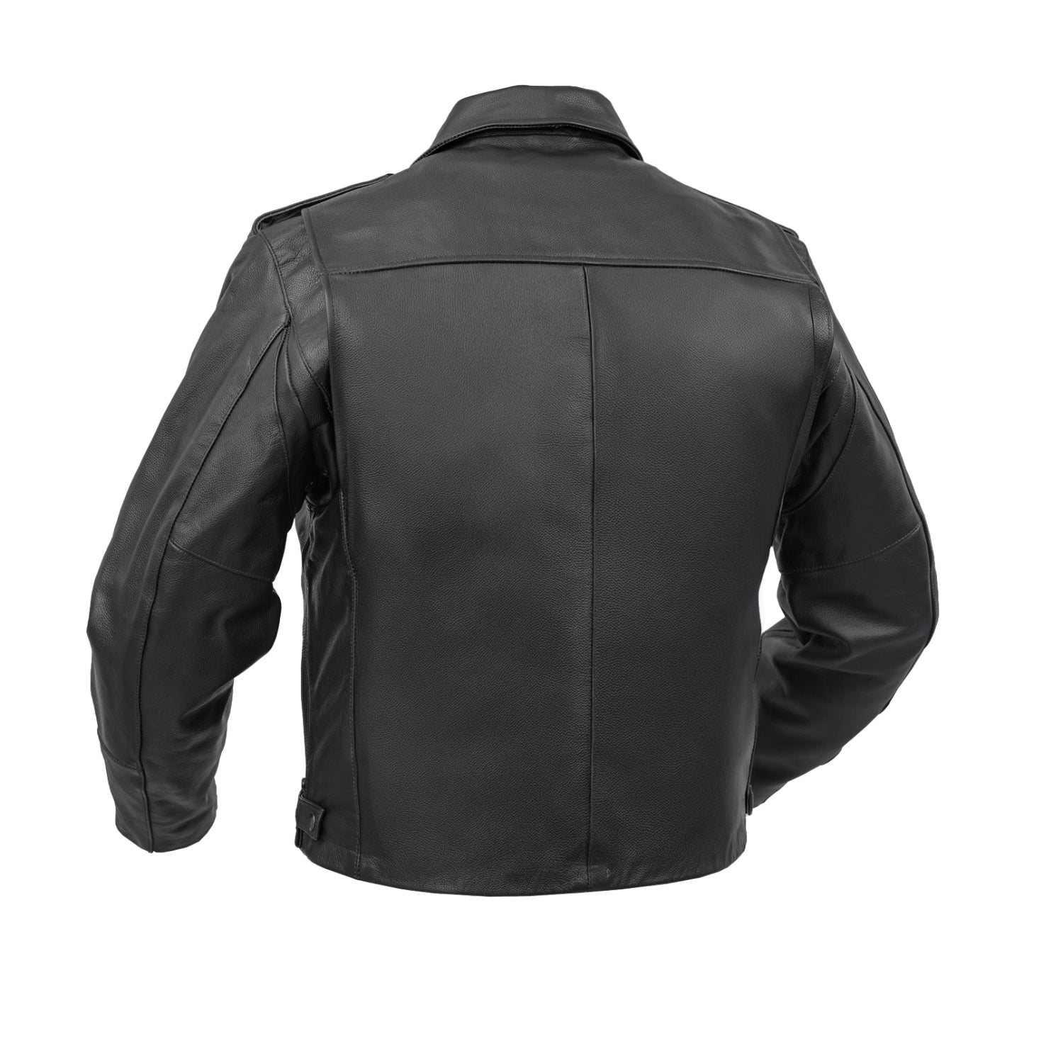 Line Hard Men’s Leather Motorcycle Jacket