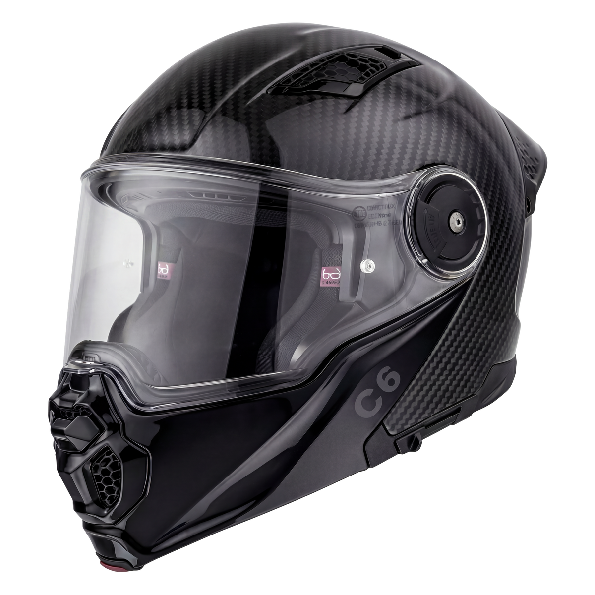 ece approved motorcycle helmets D.O.T. & Daytona C6 PRO- Grey Carbon Fiber 2XL and Bluetooth compatibility for safe Low Profile Vintage Motorcycle Helmet