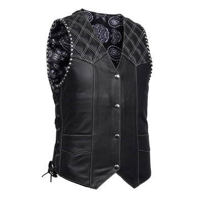 Midnight Thread™ Men’s Motorcycle Leather Vest