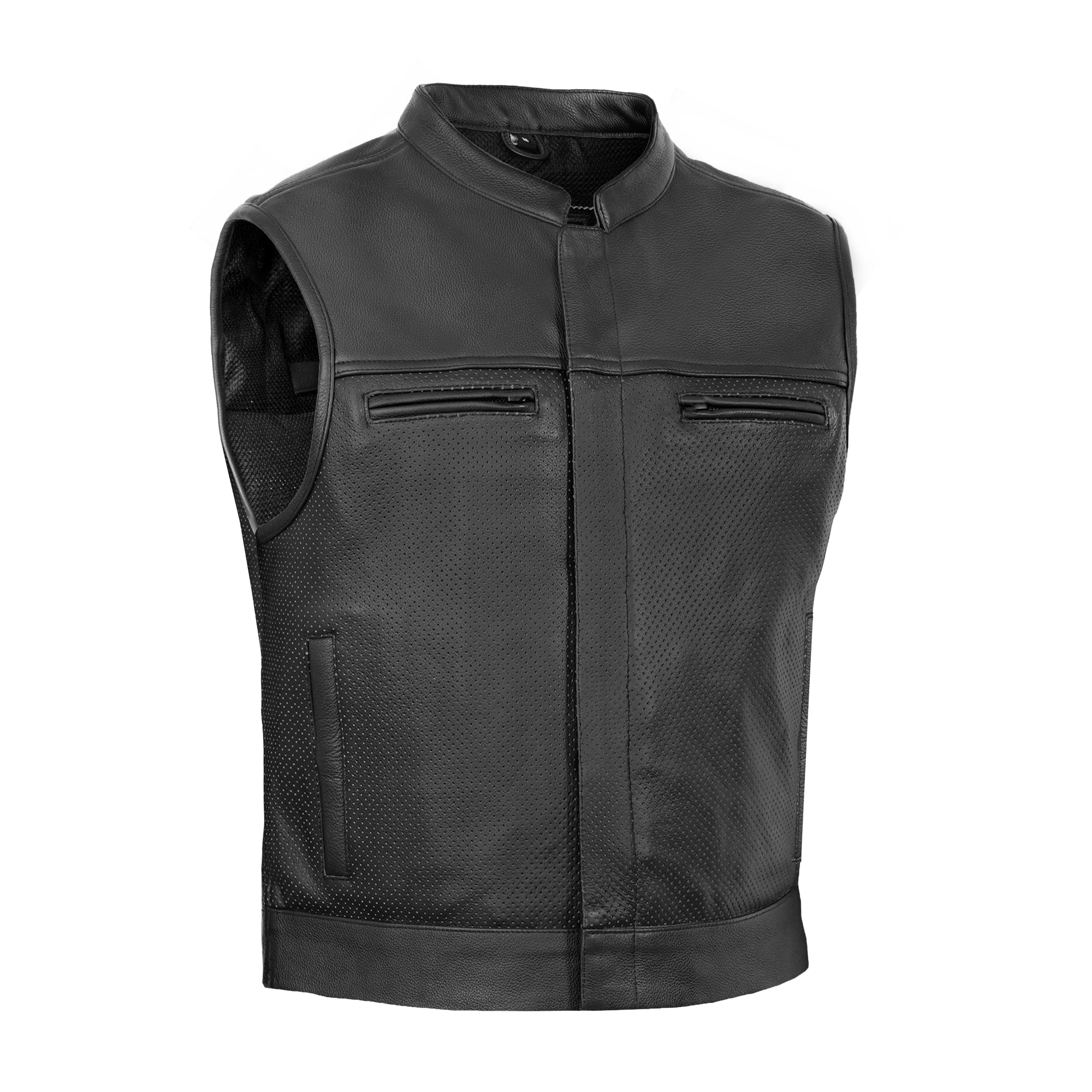 Mile Maker™ Men’s Lowcut Perforated Leather Motorcycle Vest