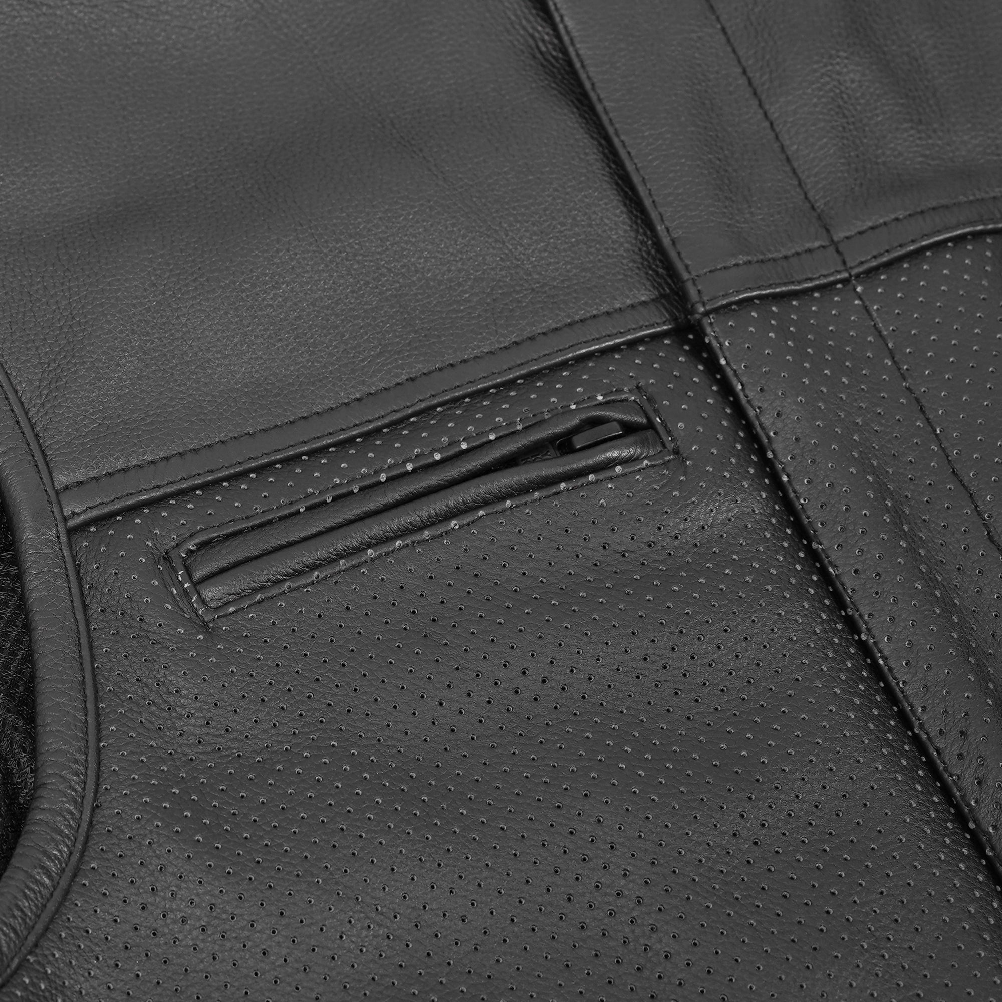 Mile Maker™ Men’s Lowcut Perforated Leather Motorcycle Vest