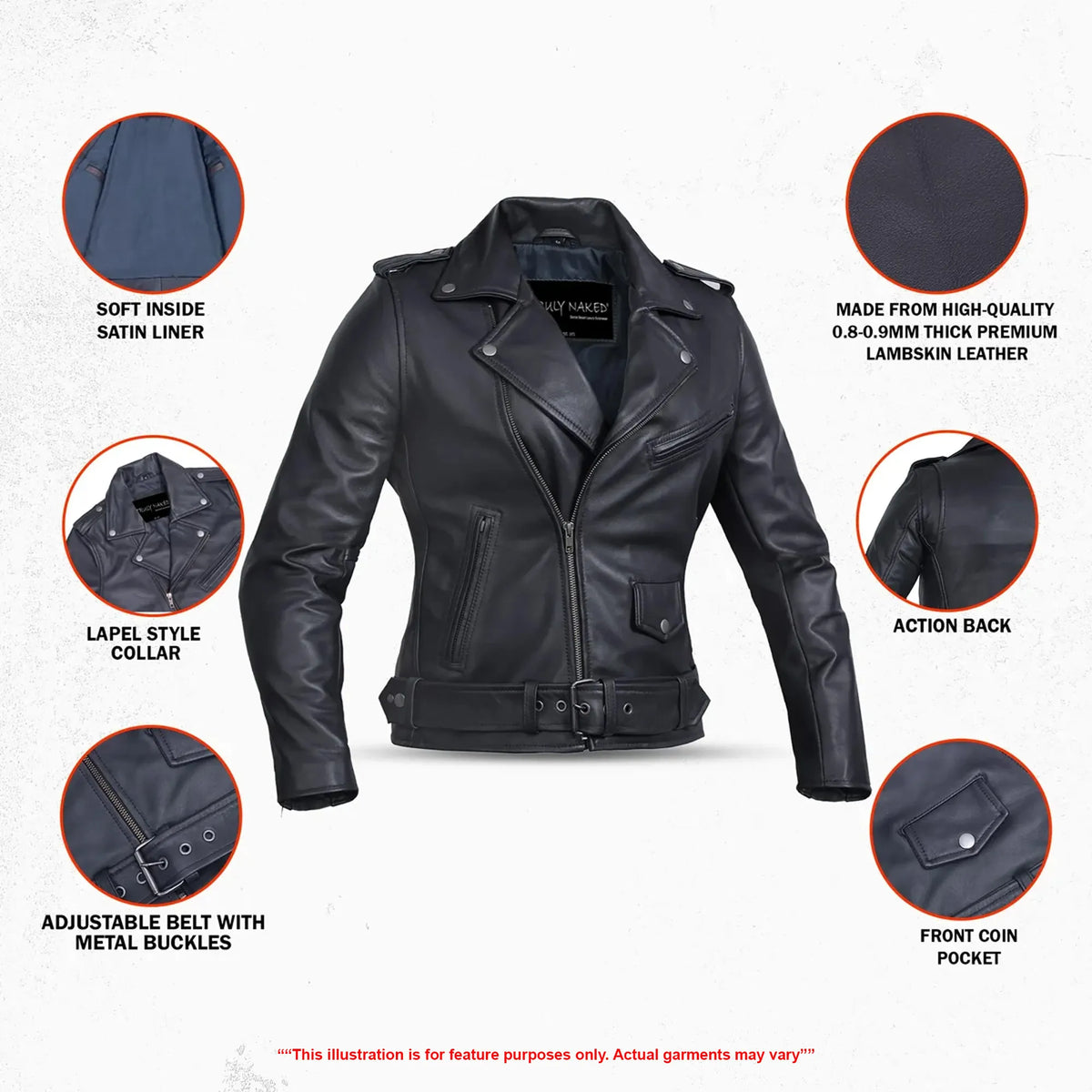 Moonlight Women's Navy Blue Fashion Leather Jacket