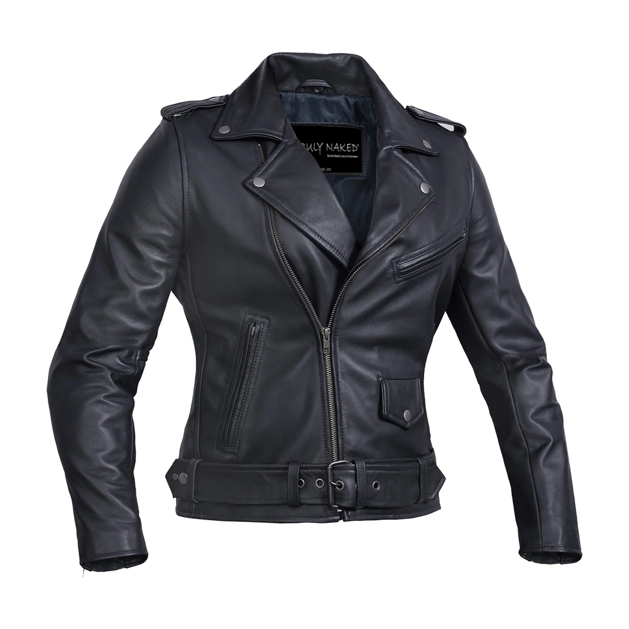 Moonlight Women's Navy Blue Fashion Leather Jacket