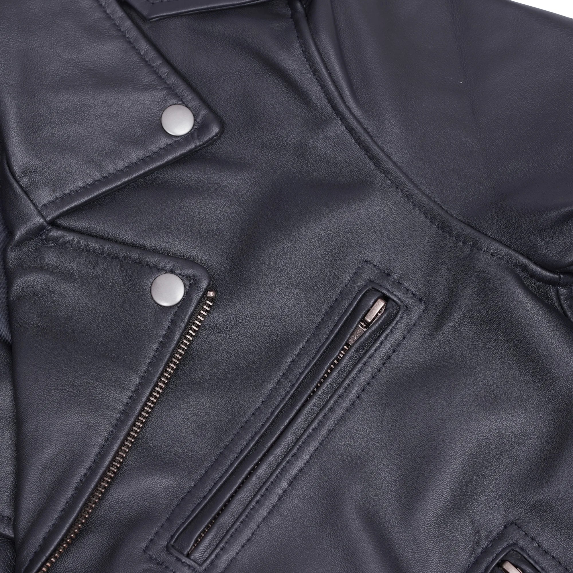 Moonlight Women's Navy Blue Fashion Leather Jacket
