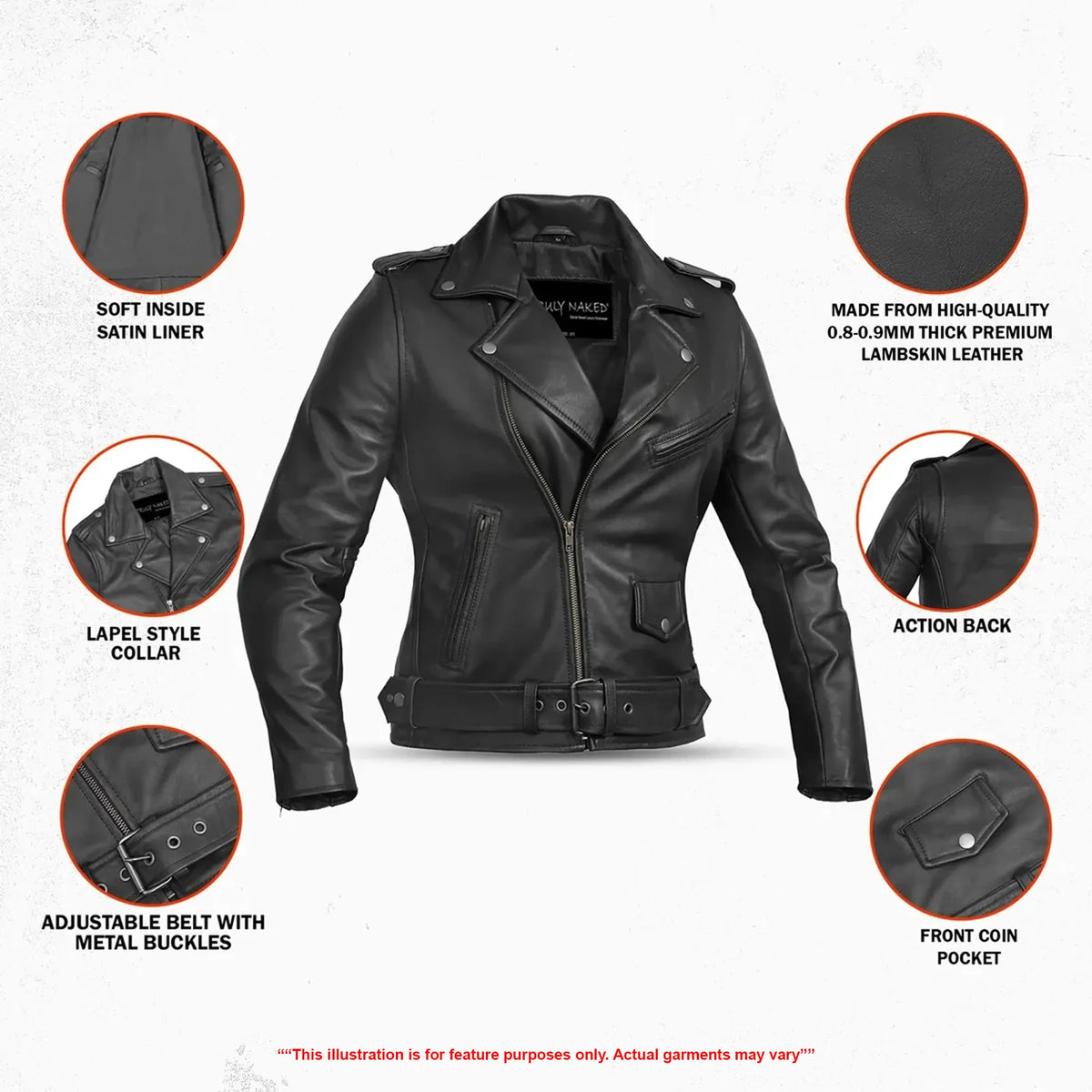 Night Shine Women's Black Fashion Leather Jacket