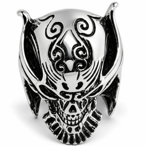 Stainless Steel Lion Mask Biker Ring