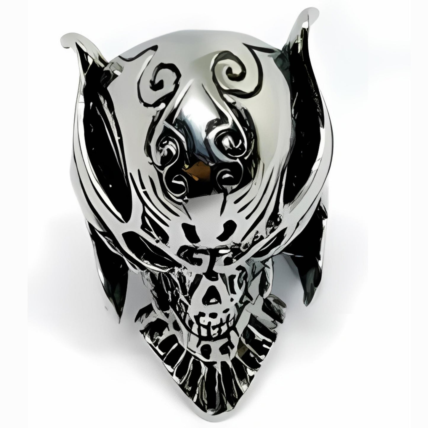 R175 Stainless Steel Lion Mask Biker Ring