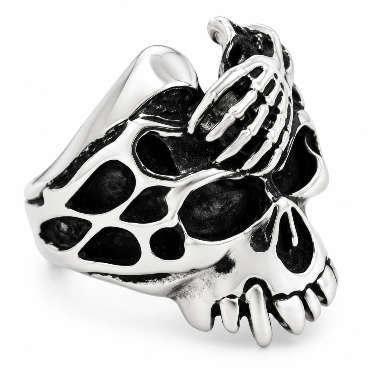 Stainless Steel Acid Head Biker Ring