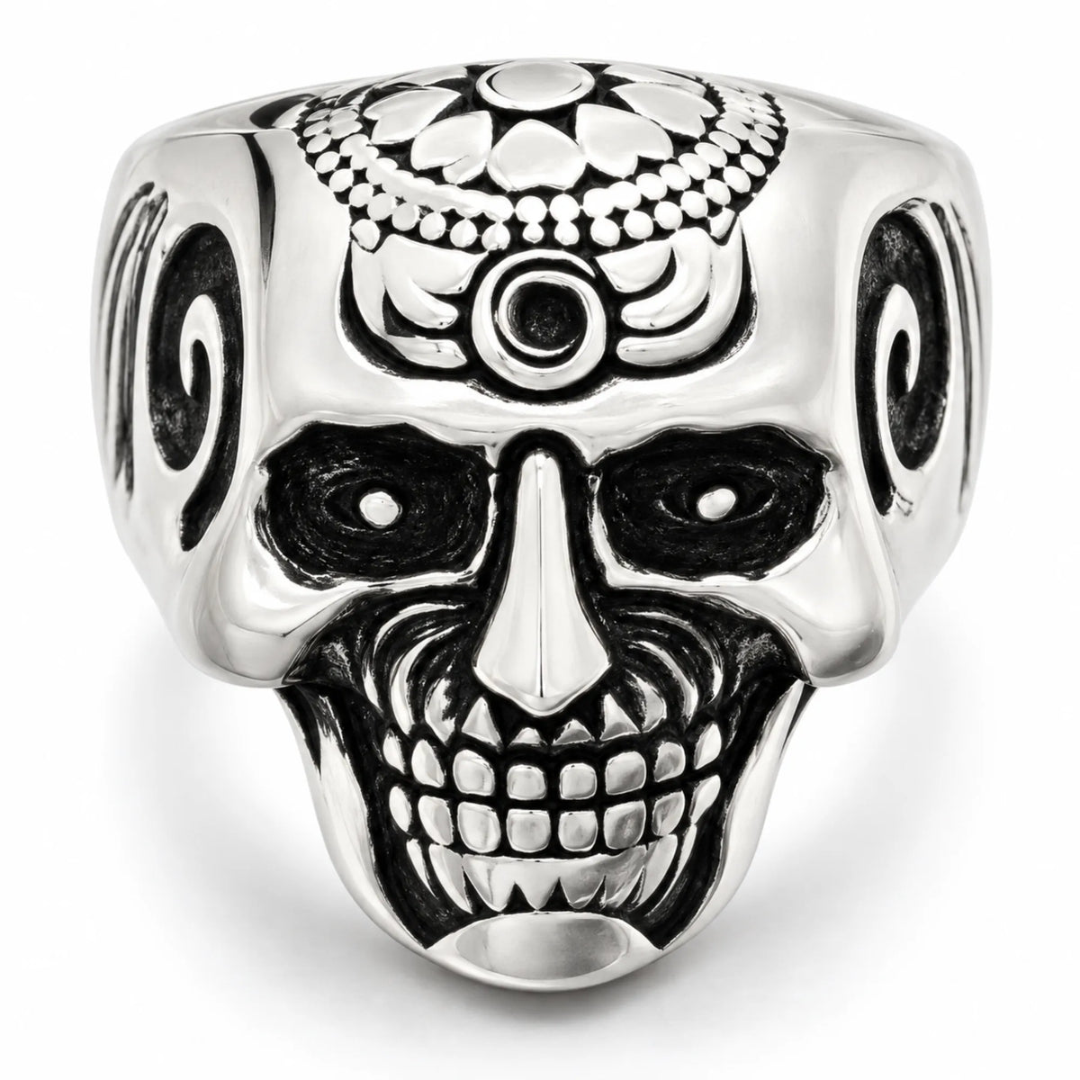 Stainless Steel Brain Saw Biker Ring