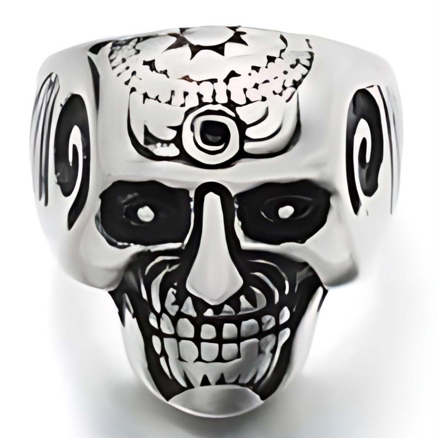 R194 Stainless Steel Brain Saw Biker Ring