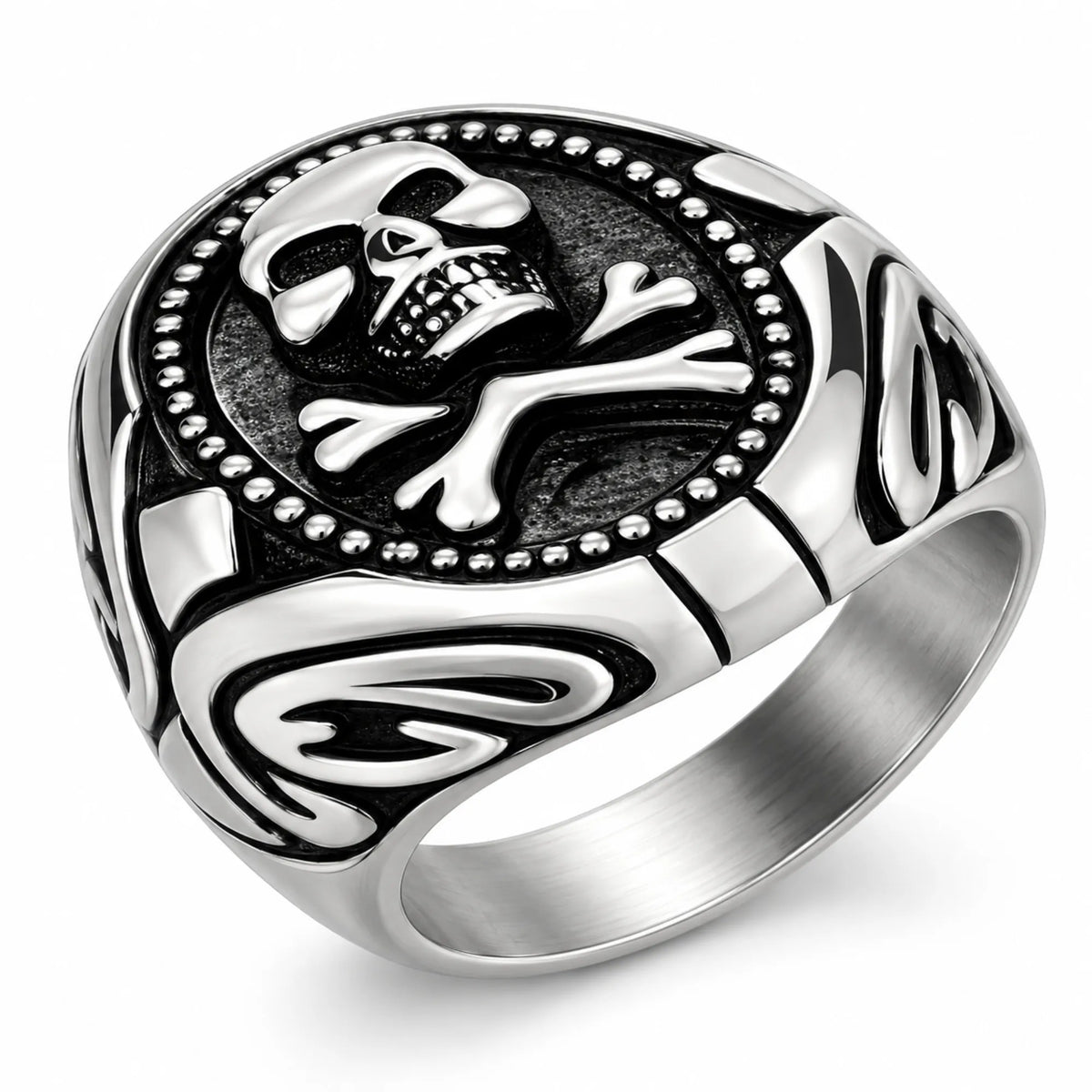 Stainless Steel Poison Ivy Biker Ring