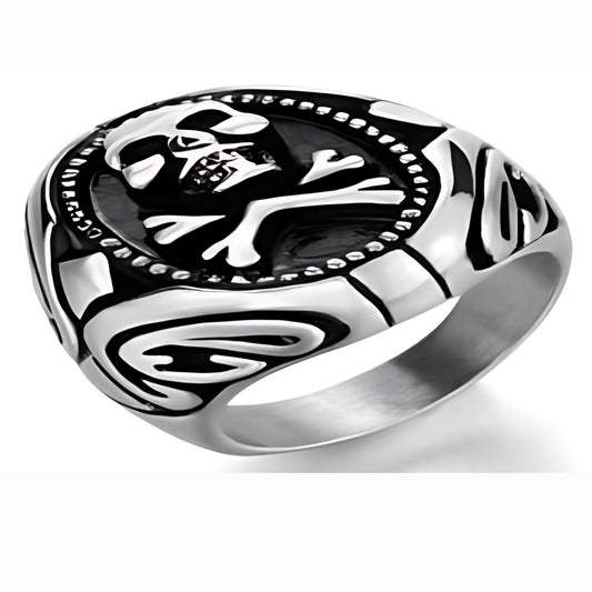 R195 Stainless Steel Poison Ivy Biker Ring