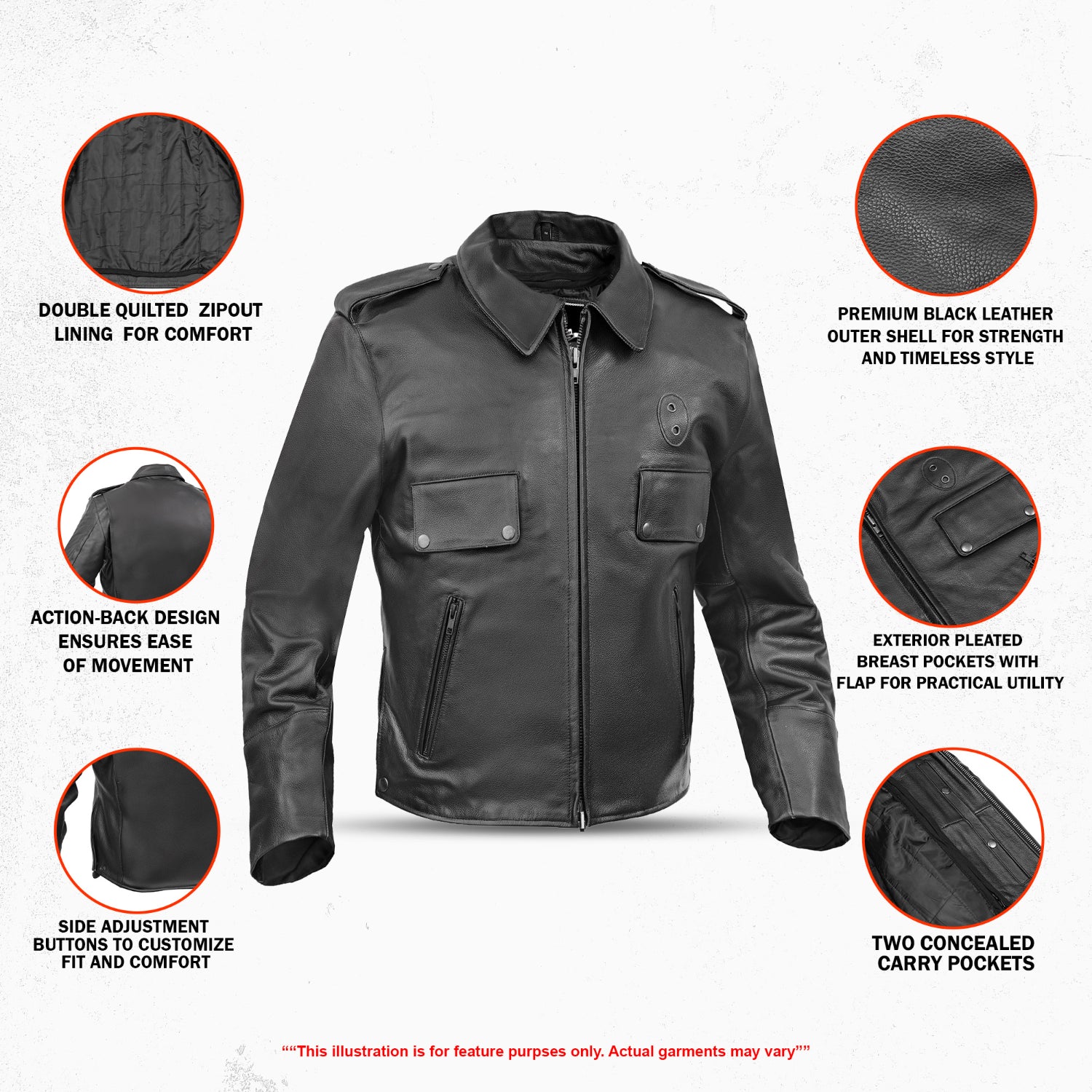 Raw Cope™  Men’s Leather Motorcycle Jacket