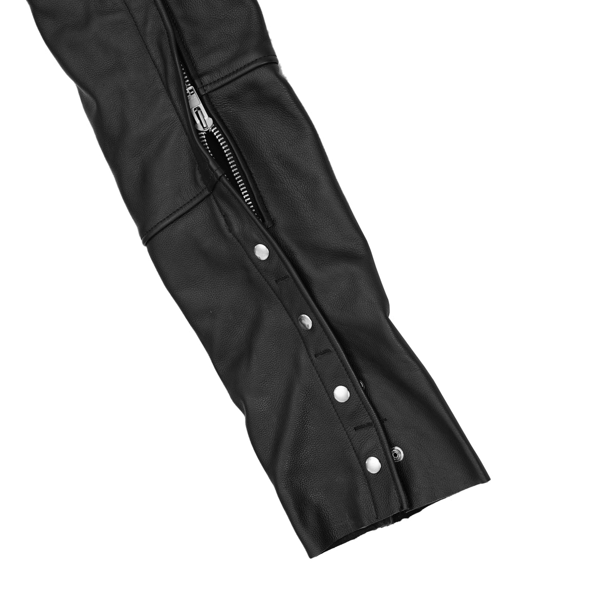 Unisex Double Deep Pocket Thermal Lined Leather Motorcycle Chaps