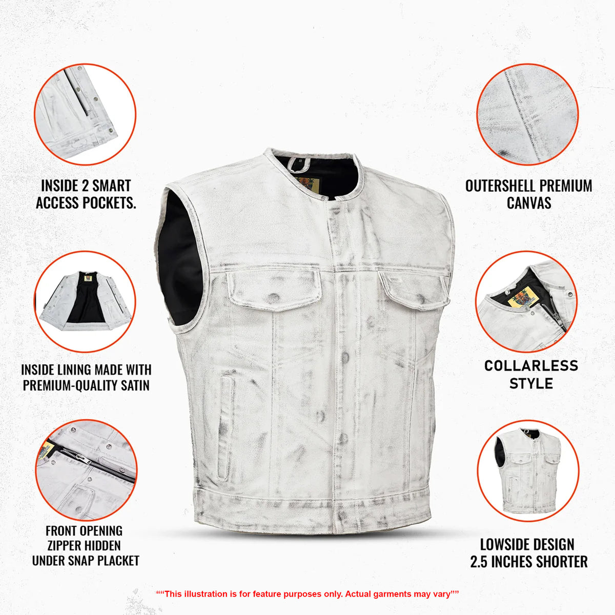 Desert Drifter™ Summer Spark Lowcut Men's Canvas Motorcycle Vest