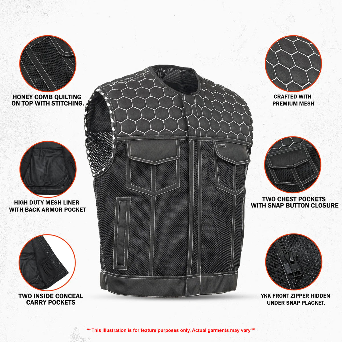 Ravenant™ Lowcut Summer Spark Men’s Motorcycle Mesh Vest