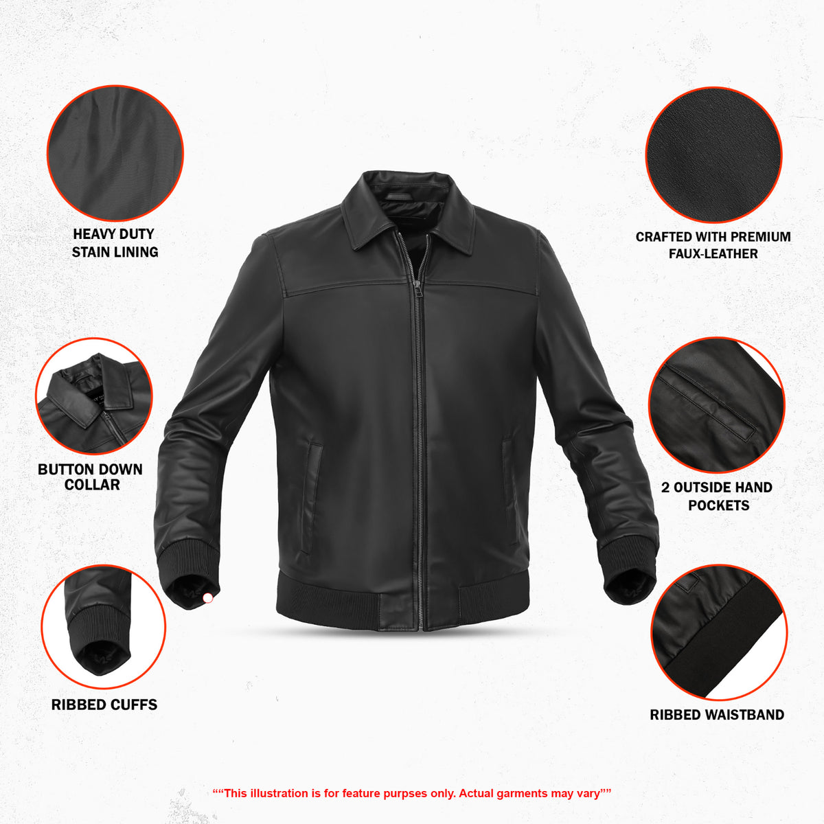 Ravven Men's Faux Leather Motorcycle Jacket – Sleek Style