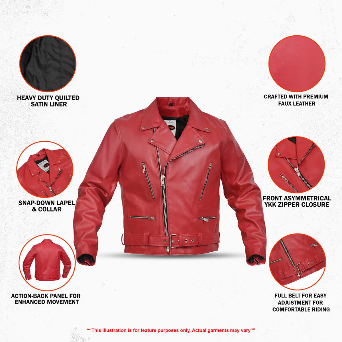 Reaper Men’s Faux Leather Motorcycle Jacket