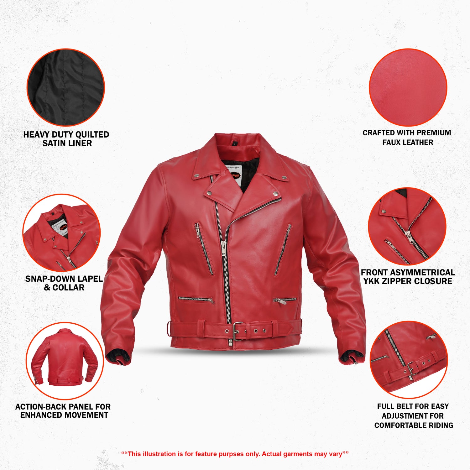 Reaper – Men’s Faux Leather Motorcycle Jacket