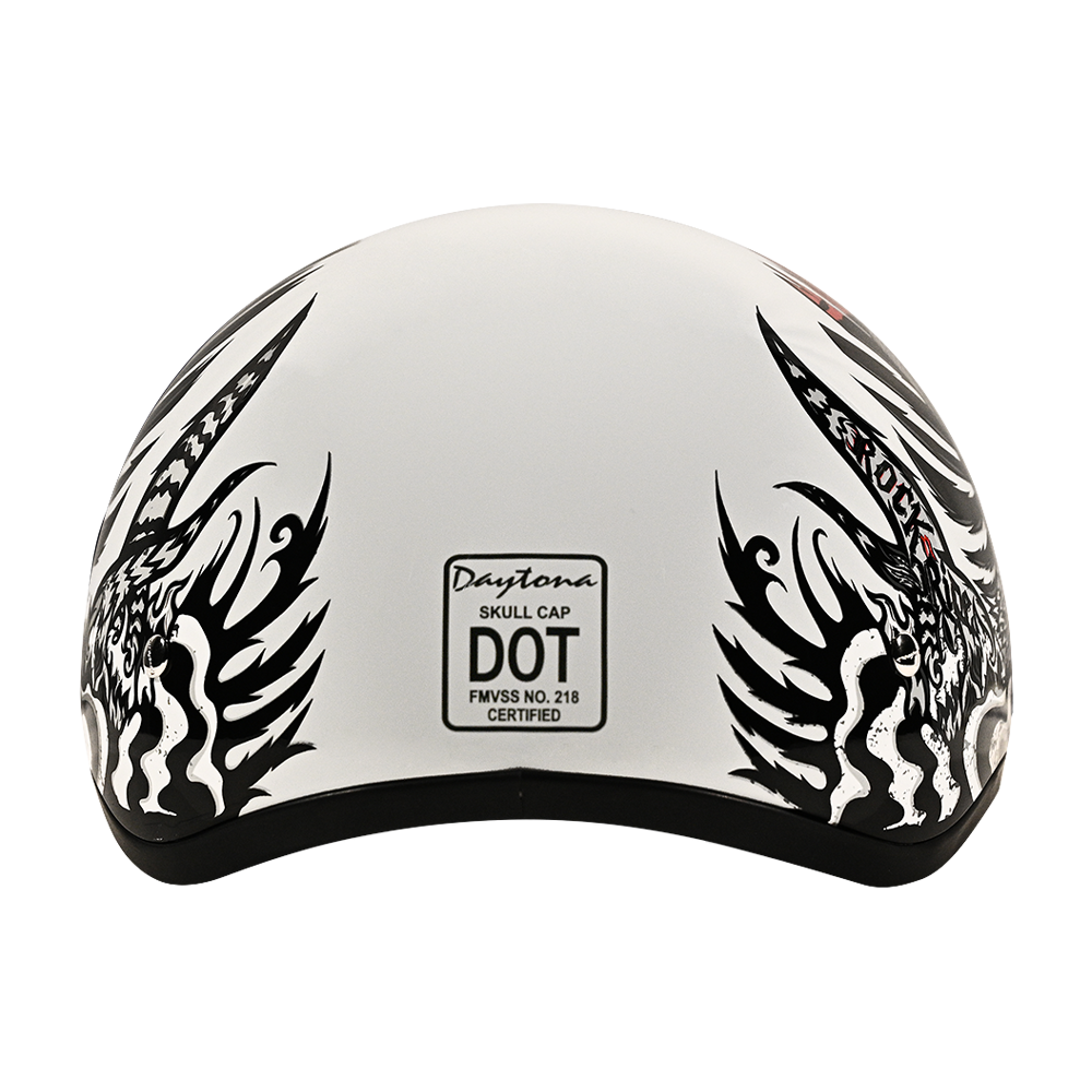 Daytona Motorcycle Half Face Helmet - Skull Cap Graphics - Rockin' Reaper | DOT Approved