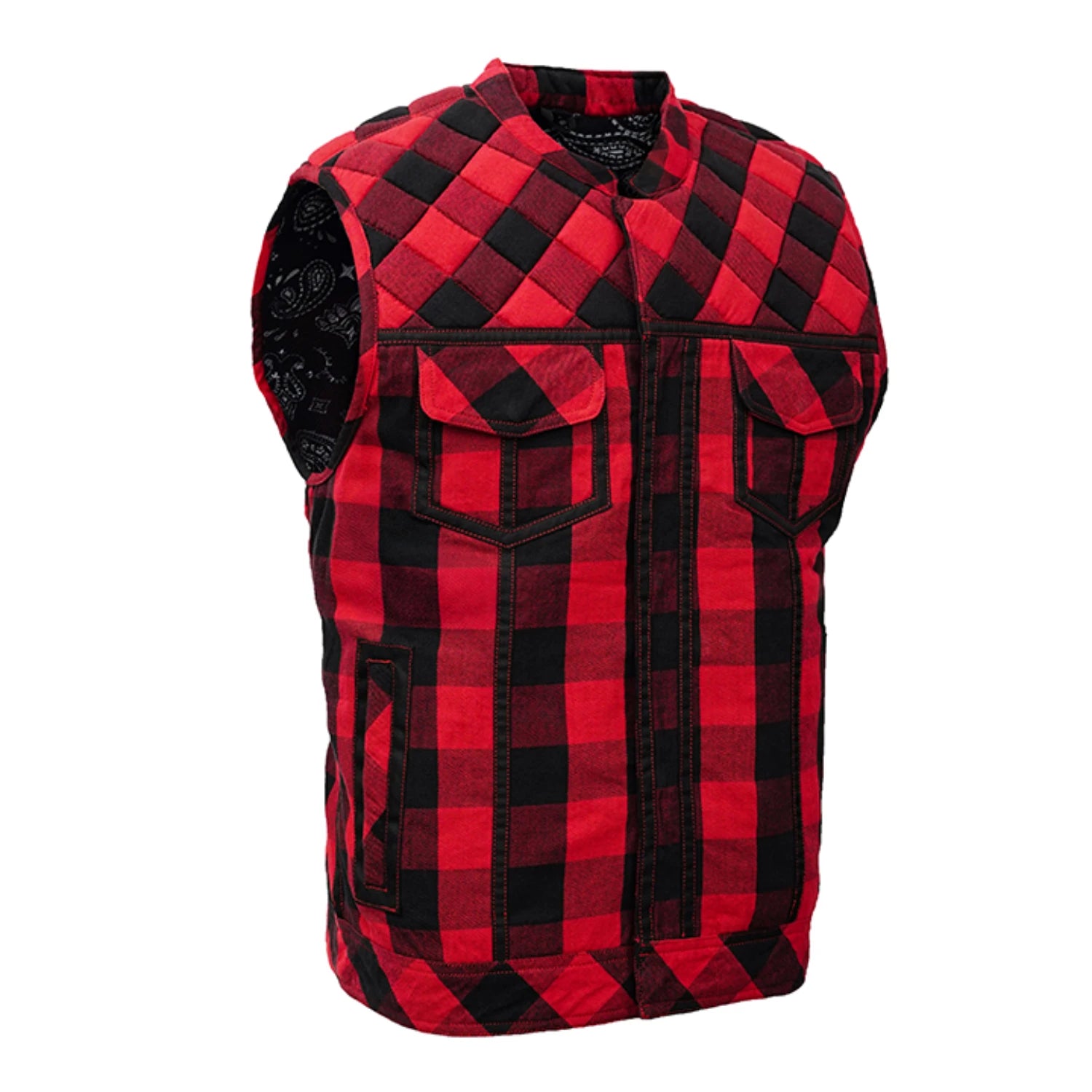 Fire Storm Flannel Motorcycle Textile Vest