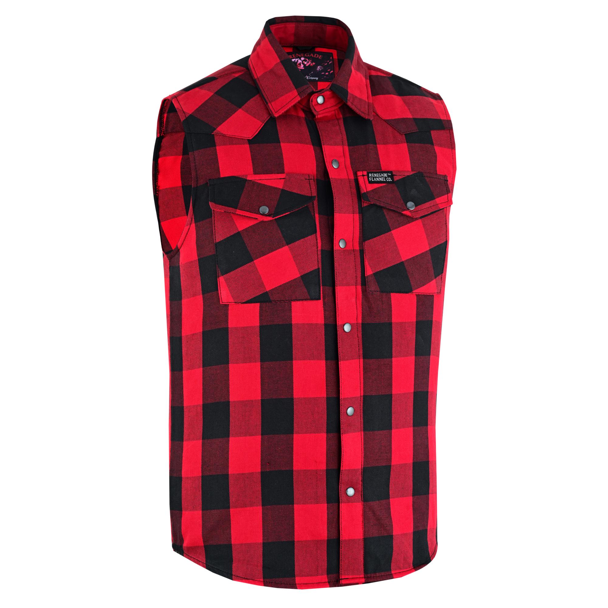 Red Styler Men's Sleeveless Flannel Shirt Daniel Smart Manufacturing