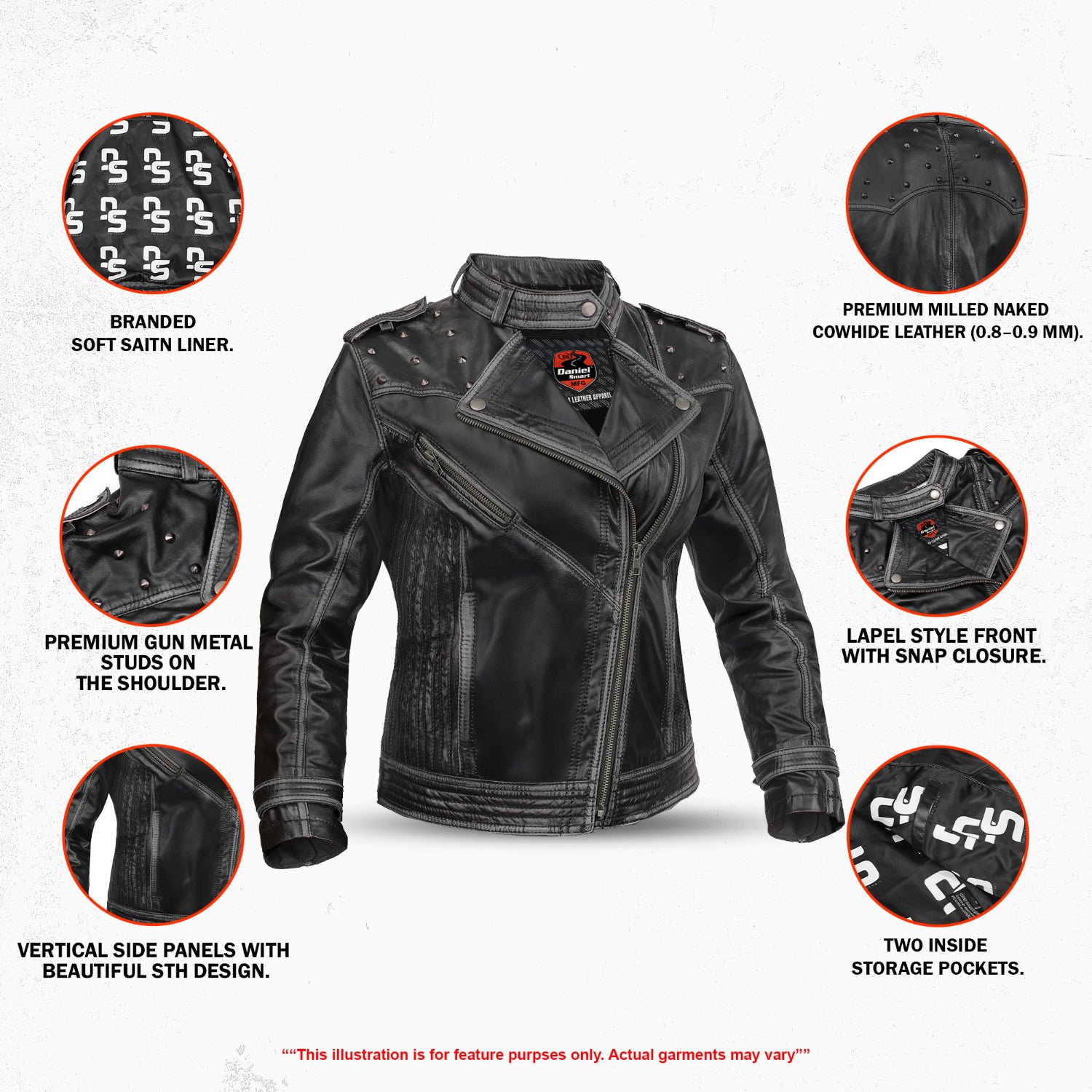 Riot Rose Women’s Leather Motorcycle Jacket