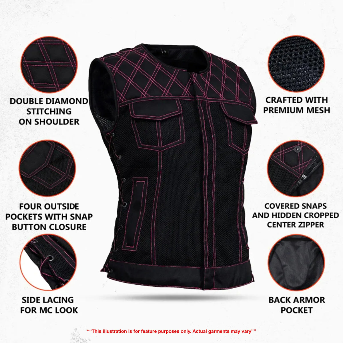 Sunflare Women’s Motorcycle Summer Spark Mesh Vest