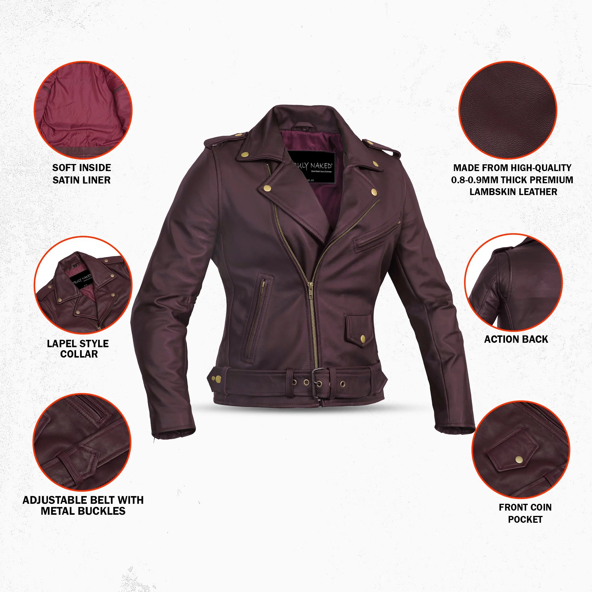 Rose Glow™ Women's Leather Motorcycle Jacket