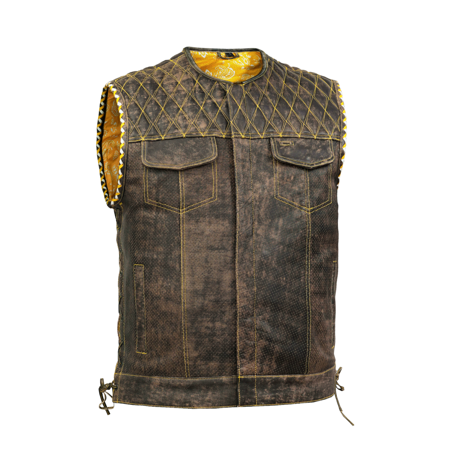 Rust Rider Men’s Motorcycle Leather Vest