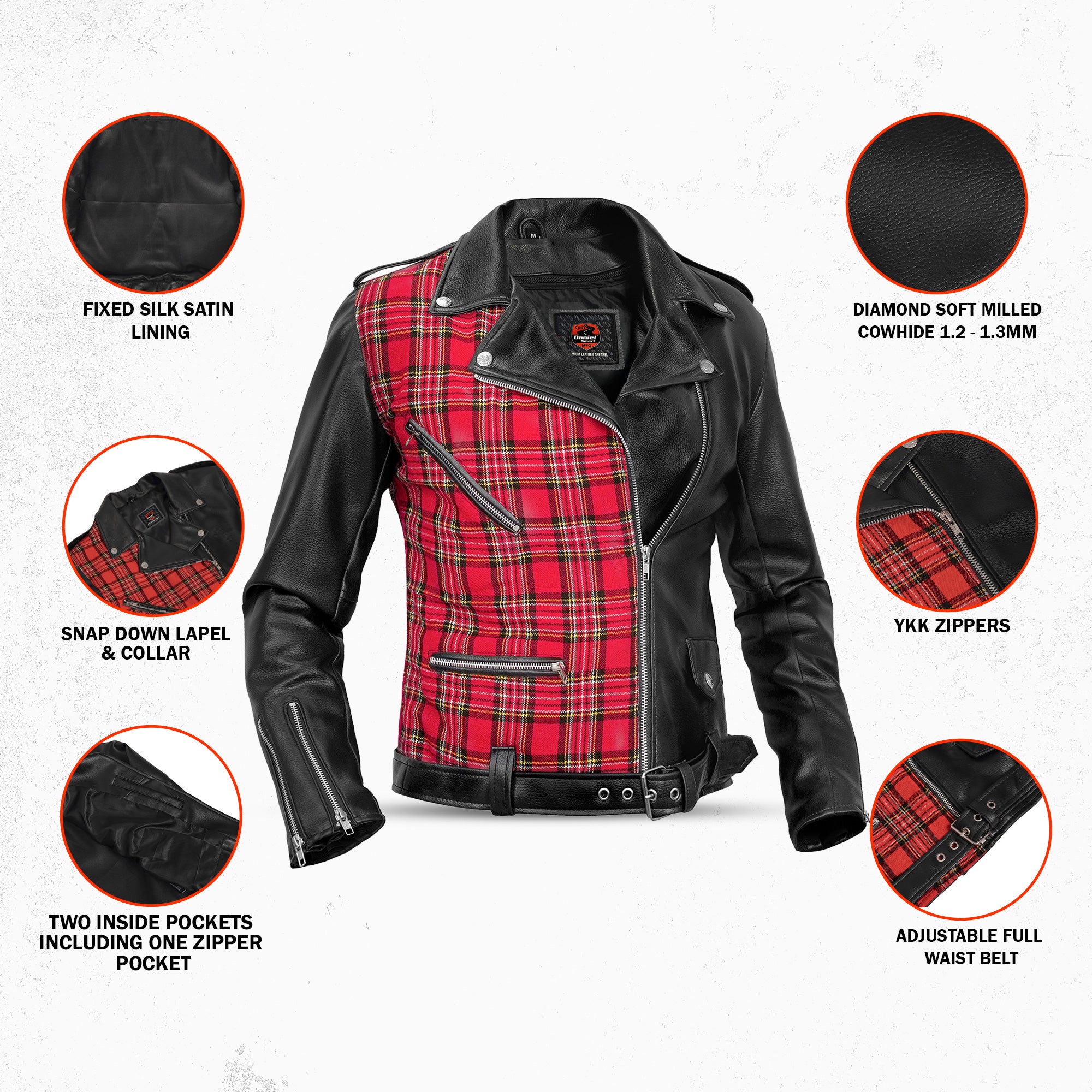 Scarlet Storm - Women’s Motorcycle Faux Leather Jacket