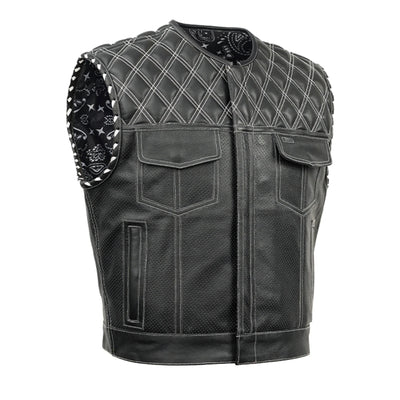 Sledgehammer™ Perforated Lowcut Summer Spark Men's Leather Vest