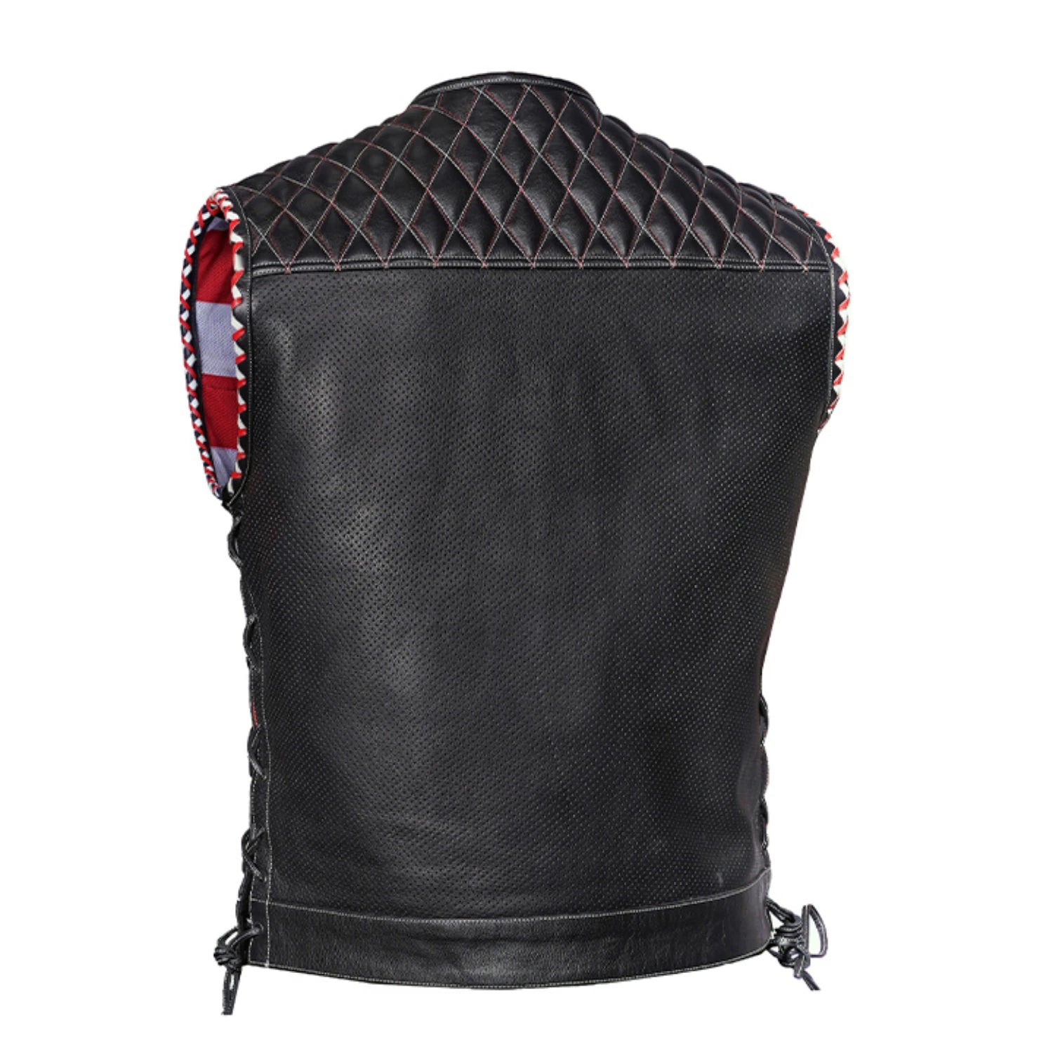Star Shield Men’s Motorcycle Leather Vest