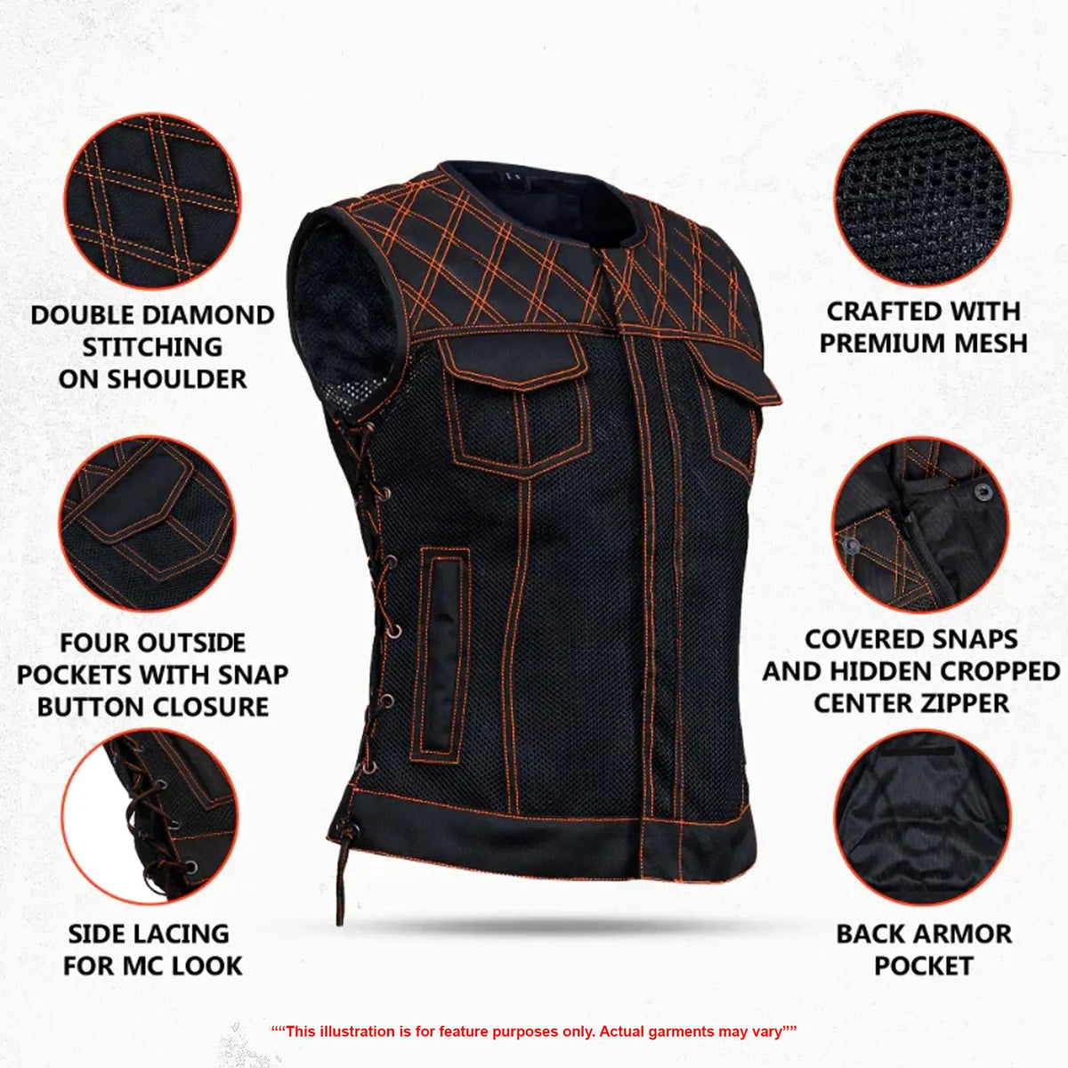 Sunflare Women’s Motorcycle Summer Spark Mesh Vest