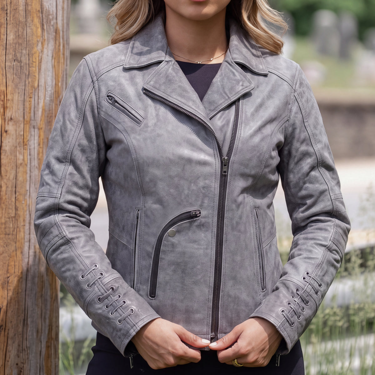 Rose Daredevil Women's Leather Motorcycle Jacket