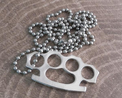 AB340 Brass Knuckle Necklace-Necklaces/ Chokers-Daniel Smart Mfg - Retail