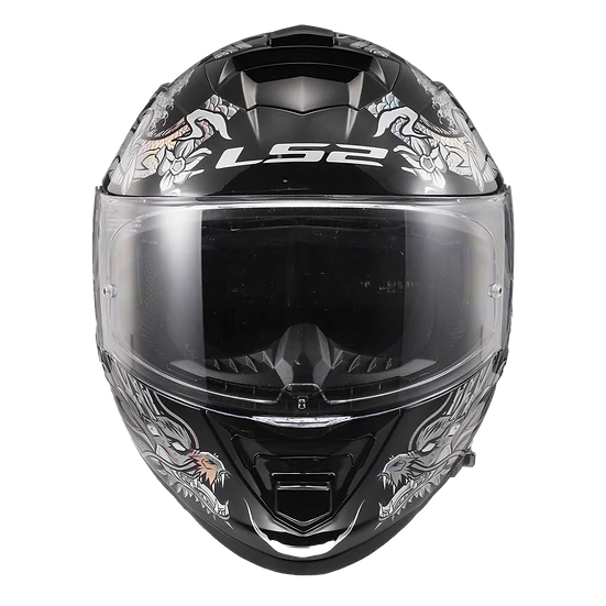 Assault Warrior Full Face Motorcycle Helmet W/ SunShield Krome Silver Black-Daniel Smart Mfg - Retail