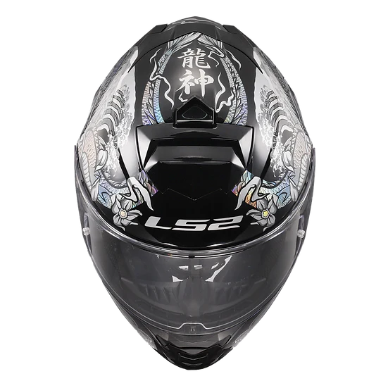 Assault Warrior Full Face Motorcycle Helmet W/ SunShield Krome Silver Black-Daniel Smart Mfg - Retail