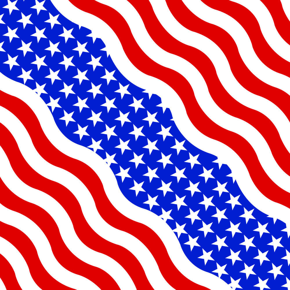 B005- Bandanna Wavy American Flag-Bandanas-Daniel Smart Mfg - Retail